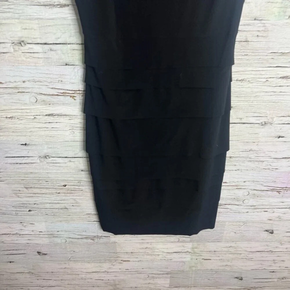 Joseph ribkoff  black dress collar midi size 4 - Picture 2 of 7
